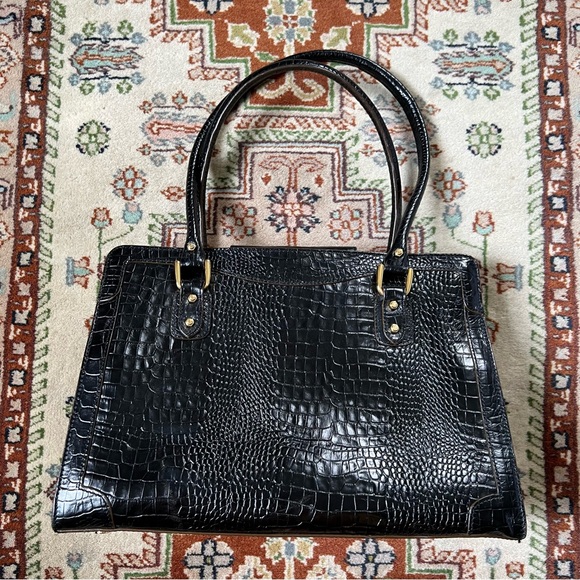 Etienne Aigner Embossed leather satchel - Picture 2 of 5